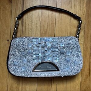 Dior by John Galliano Malice Silver Beaded Shoulder Bag Vintage